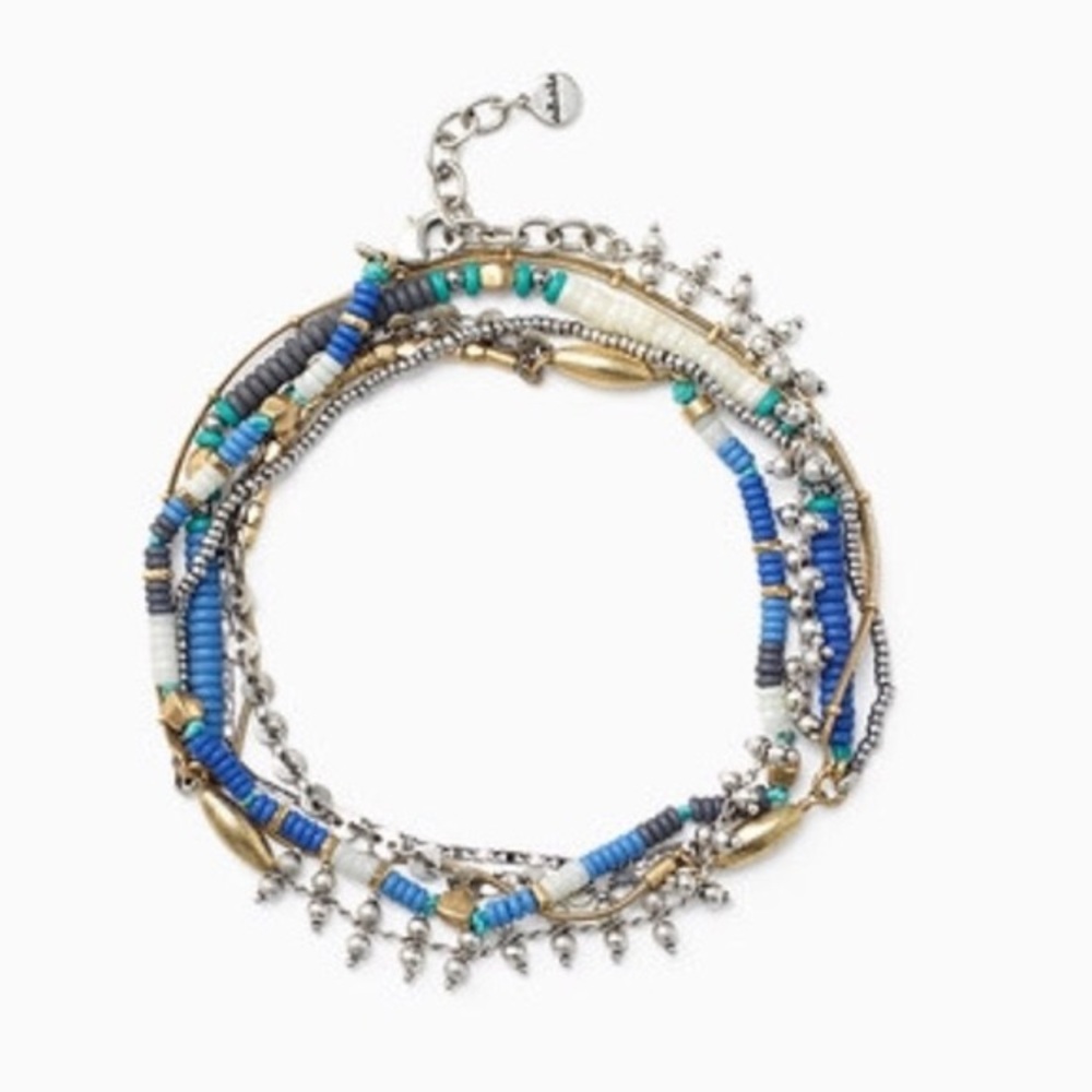 $59 STELLA DOT Barrier Strand blue 3-in-1 Necklace